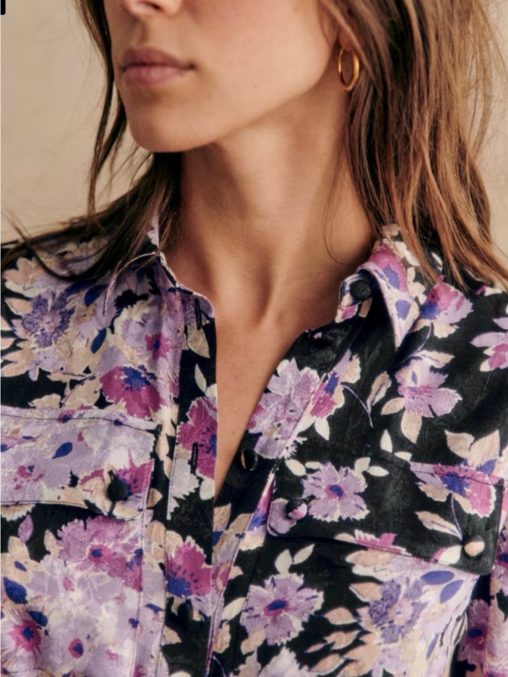 Sezane Lauretta Dress in Purple Floral - Picture 3 of 9